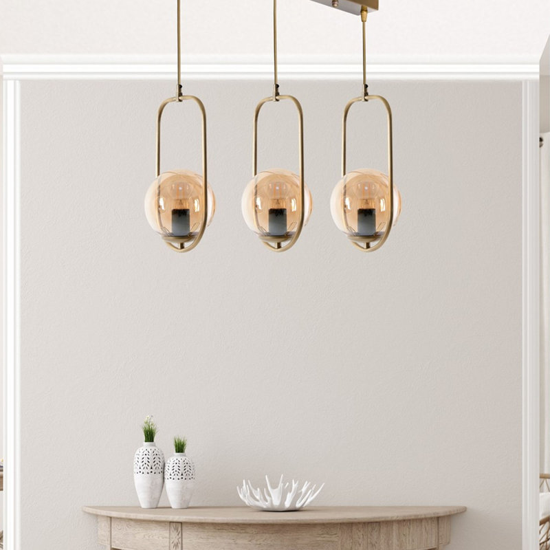 Beauman 3 - Light Kitchen Island Pendant, Gold, Copper