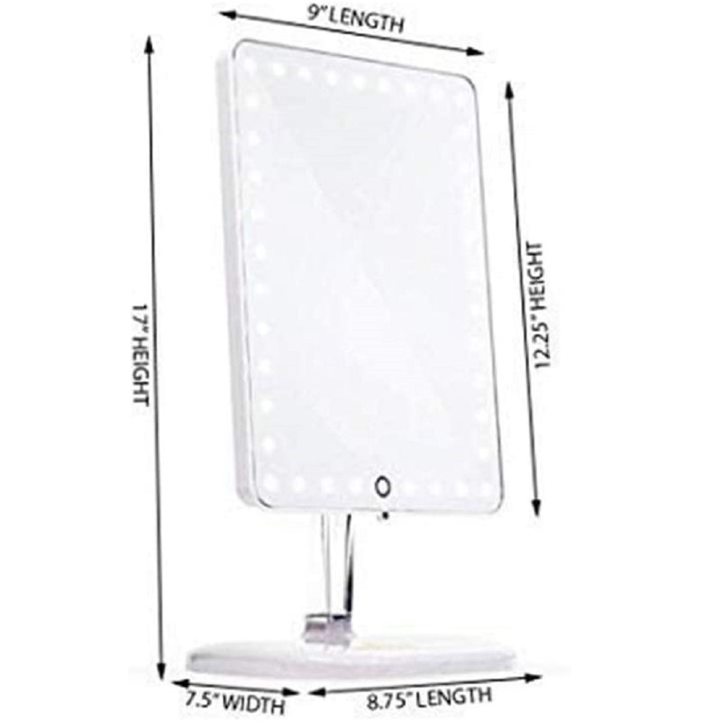 Miroir de maquillage Touch Pro avec lumières DEL et haut-parleur Bluetooth, Blanc brillant