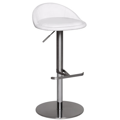 Durable Upholstered Adjustable Height Counter Stool with Metal Frame