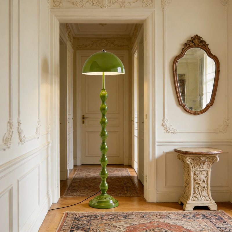Lampe sur pied champignon moderne avec large abat-jour en fer et interrupteur au pied, lampe sur pied créative pour le salon, la chambre à coucher et le bureau