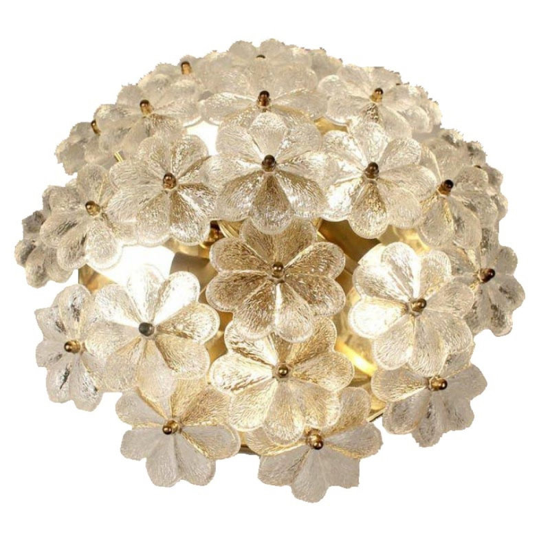 Lustre 16 lumières Murana, Givré, Plaqué or, 66" DIAMETER X 66" HEIGHT