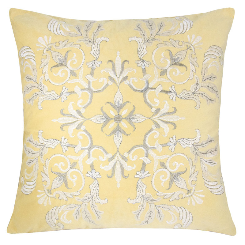 Umabel Damask Throw Pillow, Sunshine