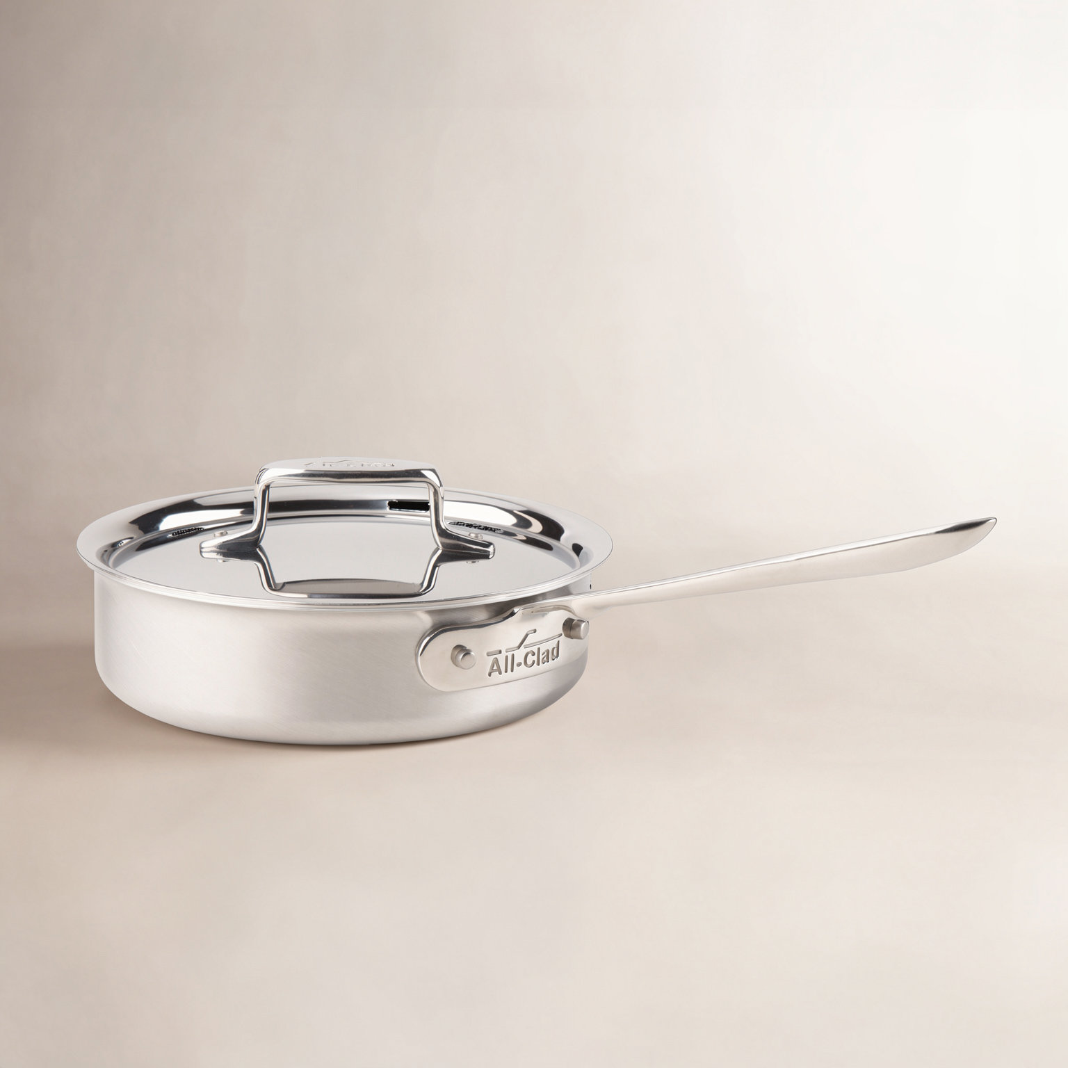 All-Clad D5® Brushed Sauté Pan with Lid, 2 qt.