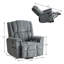 Fauteuil inclinable Power Lift avec massage et chaleur, mécanisme d'inclinaison robuste avec ports USB-1739582353