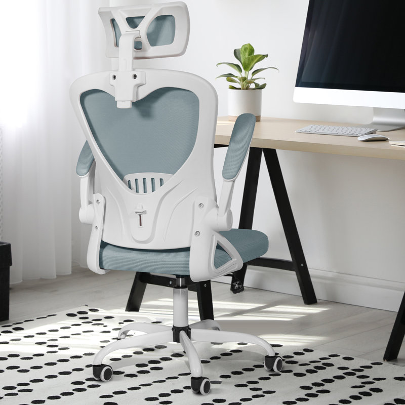 Chaise de travail ergonomique Jivka, gris, Blanc