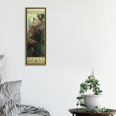 «The Moon and the Stars: Pole Star, 1902» par Alphonse Mucha - reproduction d'art panoramique