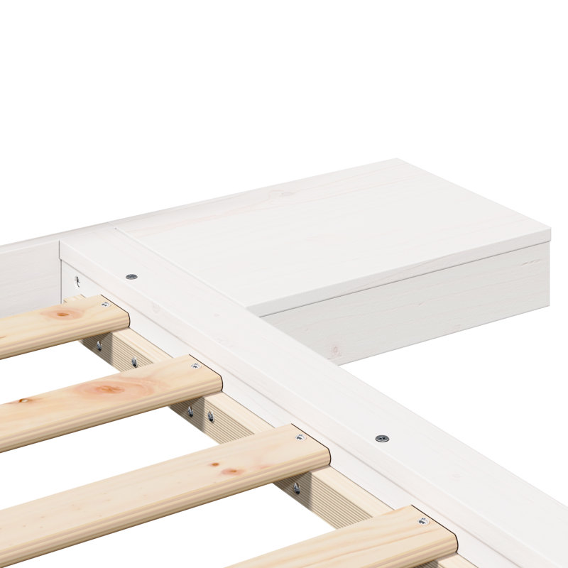Solid Wood Bed, Double (4'6), White