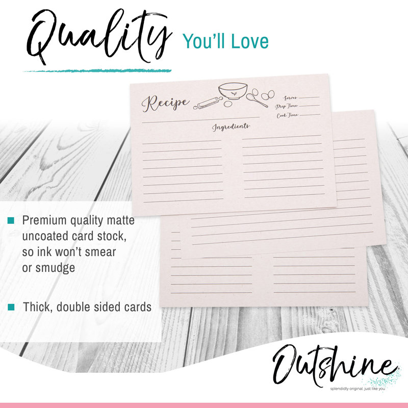 Outshine Premium Recipe Notecard
