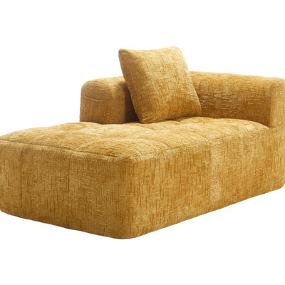 Chenille minimaliste, mousse et forme ergonomique pour le salon jaune, conception avec éponge haute et confortable dans la chambre à coucher