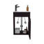 Meuble-lavabo à une porte avec lavabo en résine et deux tablettes Bethel-128898985