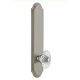 Grandeur Arc Tall Plate Passage with Burgundy Crystal Door Knob