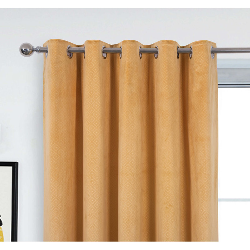 Ahzariah Room Darkening Curtain Pair, 114 x 183cm, Ochre