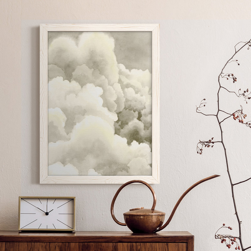 Tempête Brew I - reproduction de photo sur toile, Cadre blanc, H 28 po x l 38 po x P 1 po