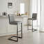 Tabouret de bar rembourré avec structure en métal noir robuste pour îlot de cuisine, salon et pub (ensemble de 2)-2098699022