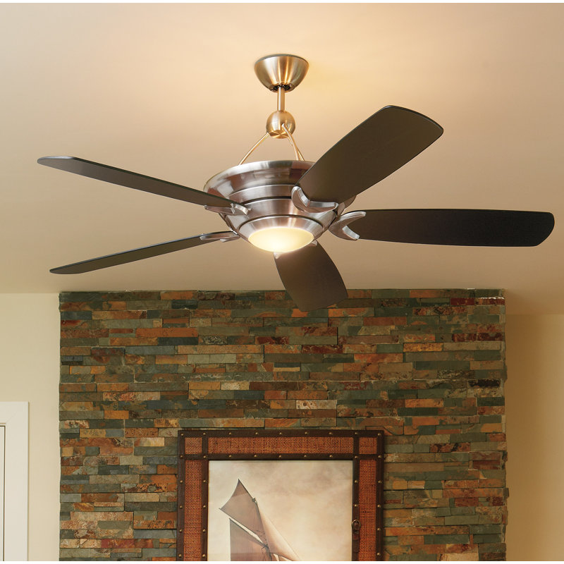 Ventilateur de plafond à del 5 pales 60 po avec télécommande et ensemble d’éclairage inclus Nolia