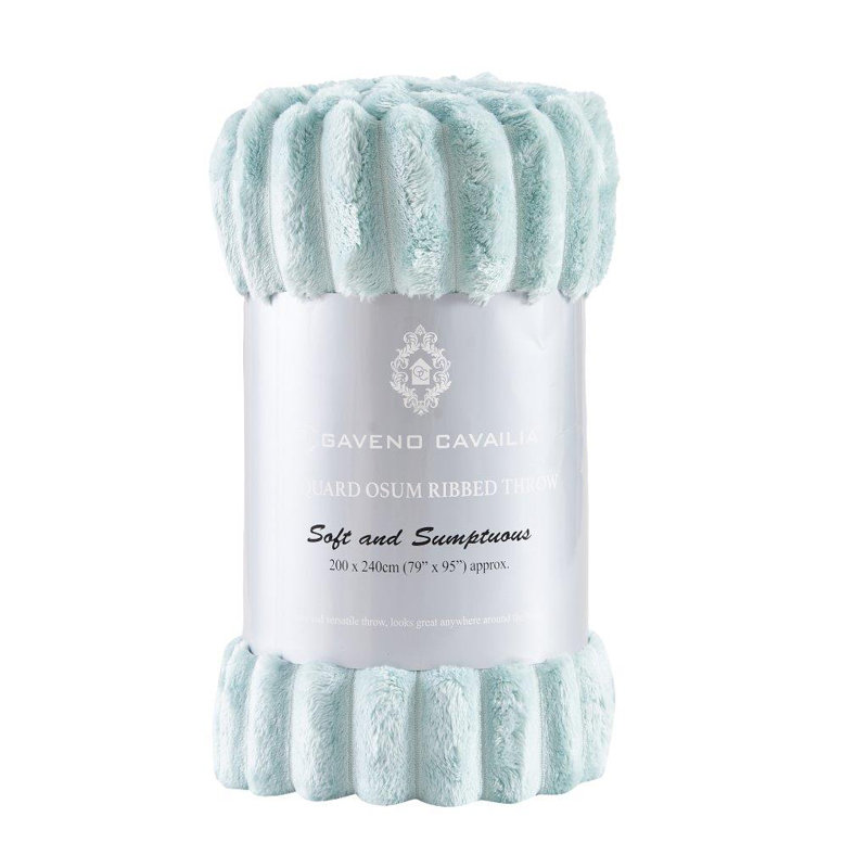 Ribbed Fleece Throw Blanket Soft Warm Cosy Lightweight Decorative Blanket for Sofa Couch Bed Living Room Bedroom Snuggle Comfort