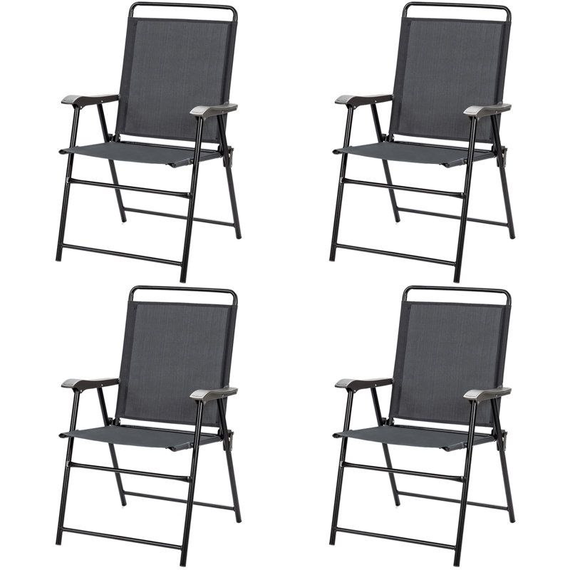 Ensemble de 4 chaises de patio pliantes portatives