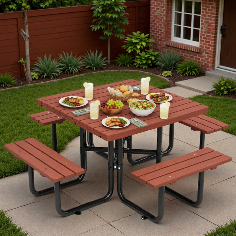 Solid Wood Patio Dining Set Table,