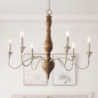 Lustre de style campagnard style campagnard à 6 lumières 29,5 po Marcus