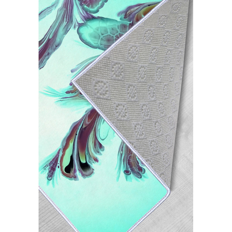 Fashionable Hall Carpet, 3D Digital Print, 3.3 x 6.6 ft | 100% Polyester, 650 g/m², Pile Height: 0.3 in | Non-Slip PVC Dot Underside, Machine Washable, Ideal for Entryways & Living Rooms, Easy Care & Durable