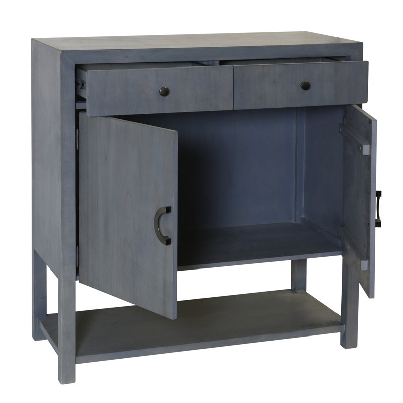 Two Door Cabinet Chest With Drawer - Dusty Blue