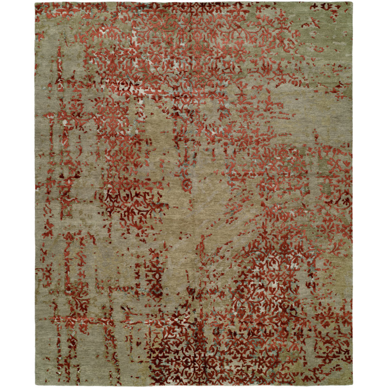 Guyanne Area Rug in Beige/Red, Rectangle 4' x 6'