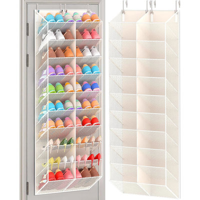 20–30 Pair Over-the-door Shoe Organizer – 10-tier Hanging Shoe Rack With Breathable Pockets For Sneakers, Boots & Heels, Beige