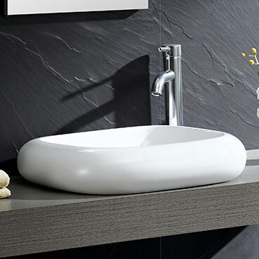 Lavabo de salle de bain carré en céramique pour bateau Modern