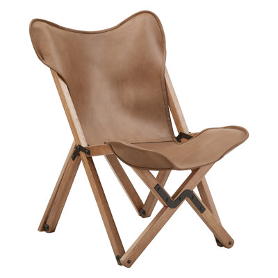 Fauteuil de chambre Kyolan en cuir véritable Tripolina