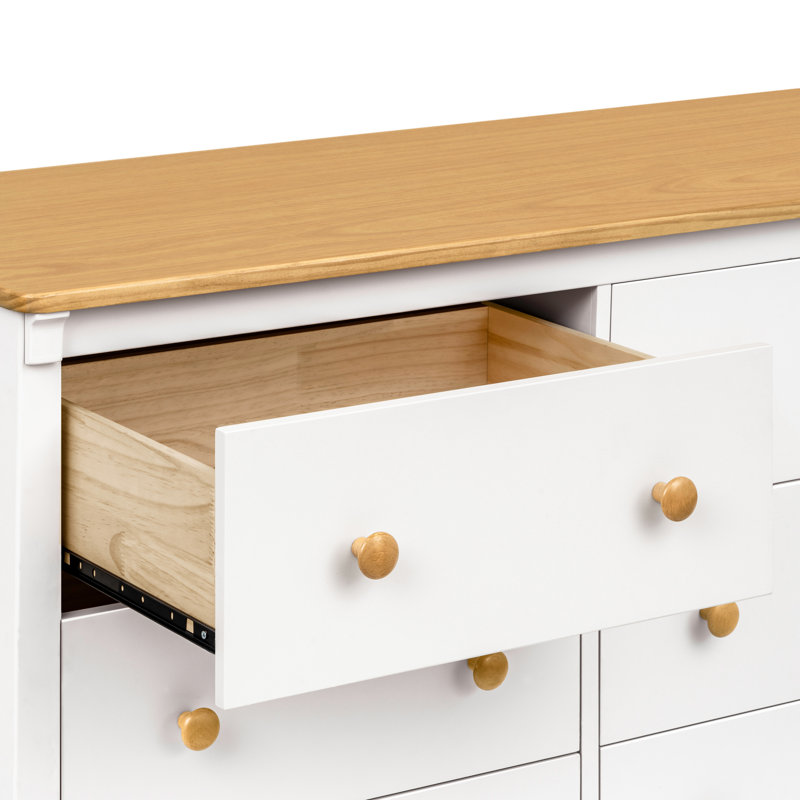 Commode 6 tiroirs Shea, Blanc chaud / miel