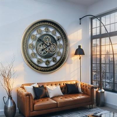 Horloge murale avec engrenages en mouvement THE-GEARS NO-LI_ 24 po KRISTIANSAND