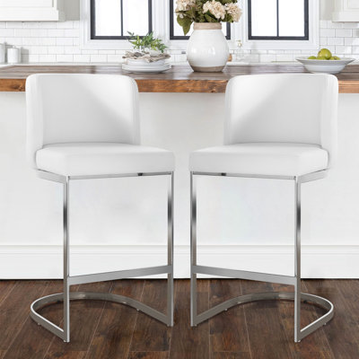 Bittencourt 26'' Upholstered Counter Stool