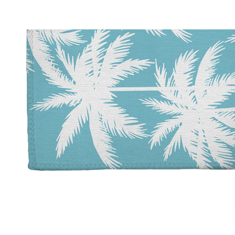 Tapis de cuisine Palm, Bleu, Rectangle 4pi x 6 pi