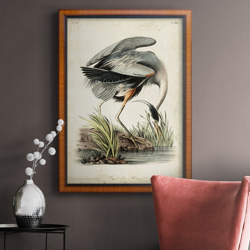 Great Blue Heron - Toile encadrée de qualité supérieure - prête à être accrochée, H 27 po x l 18 po x P 2,5 po