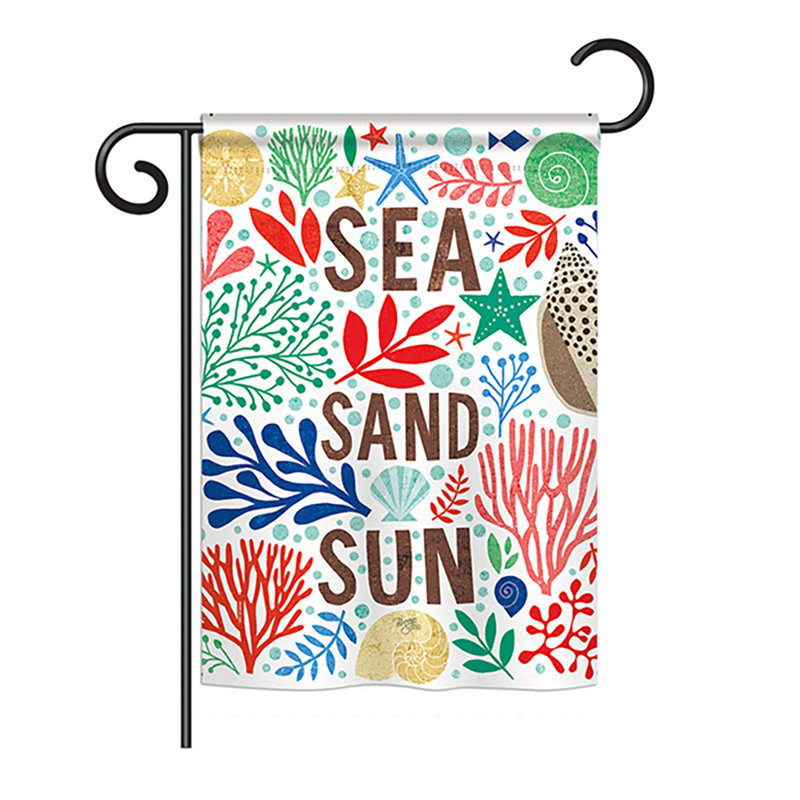 Drapeau de jardin en polyester à 2 côtés sea sable, H 13 po x l 18,5 po
