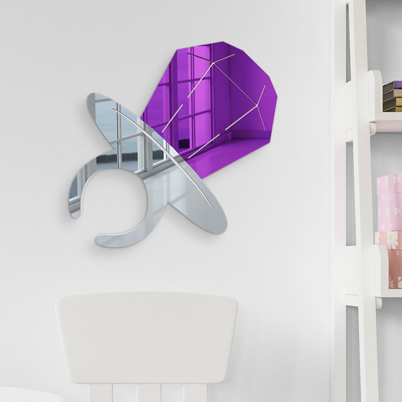 Décoration murale miroir bonbon, H 18 po x l 18 po x P 1 po, Mauve / Rose