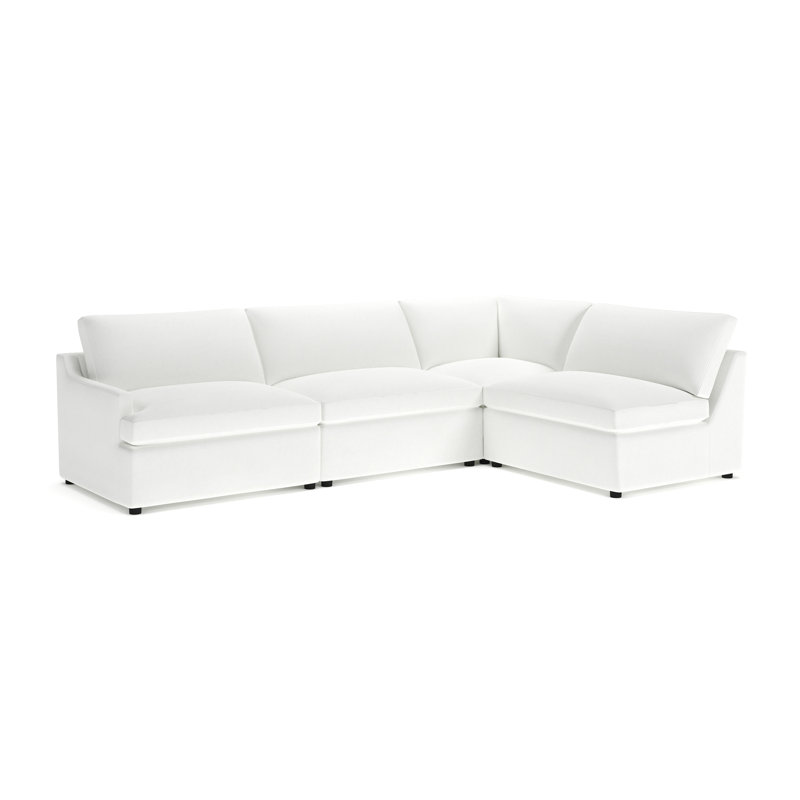 Essex 4-Piece Upholstered Modular Sectional, Right Hand Facing, John Flour Performance Linen Blend