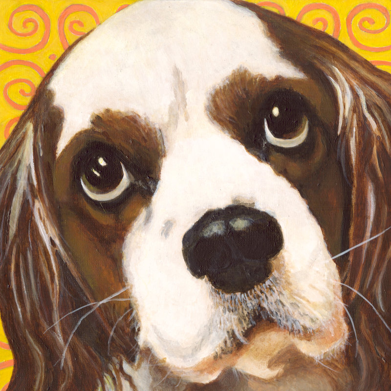 Dlynns Dogs - Charlie by Dlynn Roll - Wrapped Canvas Painting, 122cm H x 122cm W
