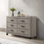 Commode Major avec 6 tiroirs et pieds en bois d'hévéa