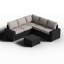 Ensemble de meubles de patio 6 pièces, avec coussins et table basse en verre, ensemble de canapé modulaire en osier de rotin Pe-576848130