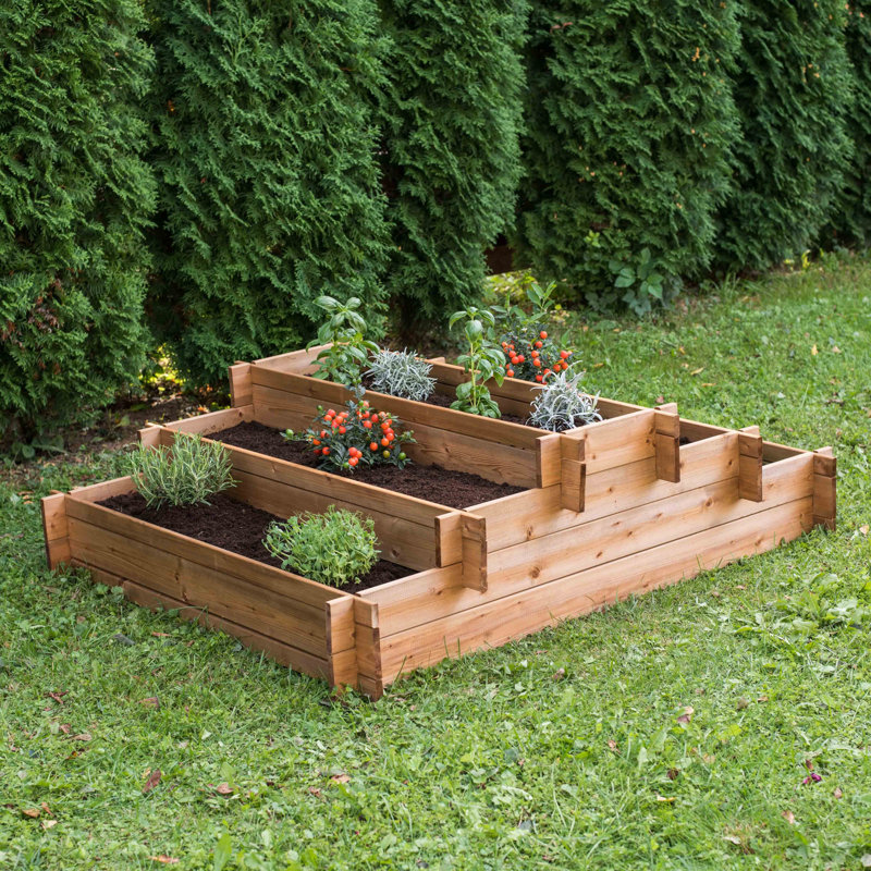 Tierra Garden Tiered Five Section Raised Bed 55"Lx44.5"Wx14.6"H Pettibone Collection 