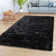 Medinger Solid Color Machine Made Shag Polyester Area Rug in Black