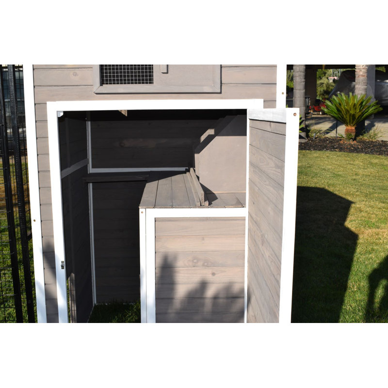 Large Powder-Coated Steel and Wood Chicken Coop with Run