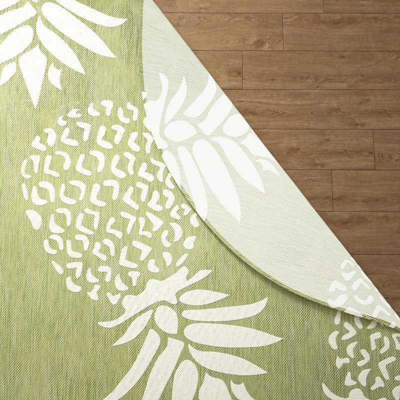 Tapis d'intérieur / extérieur tissé à la machine Gunn Ikat, Rond 7 pi 6 po