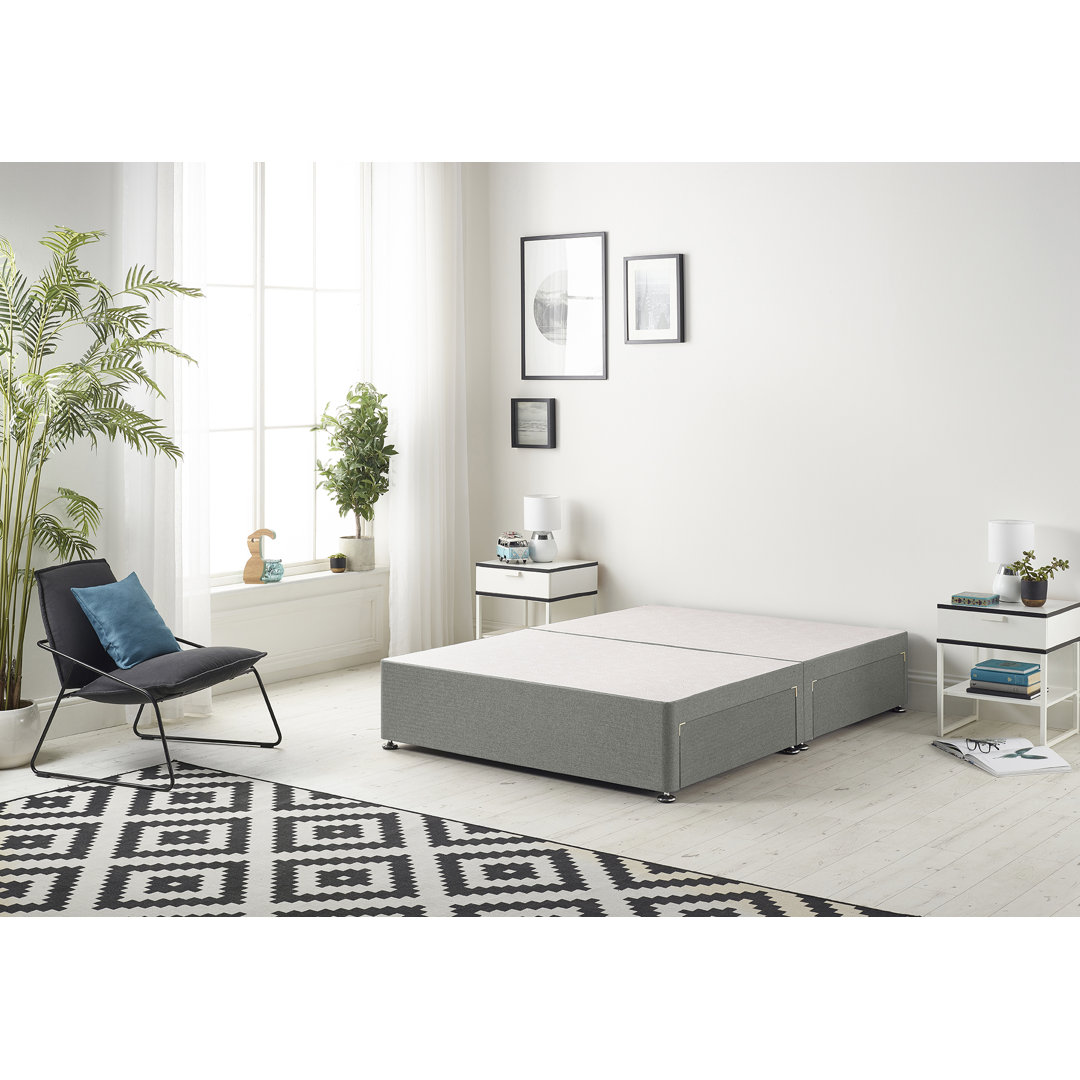 Dennishia Linen Fabric Divan Base with Optional Drawers