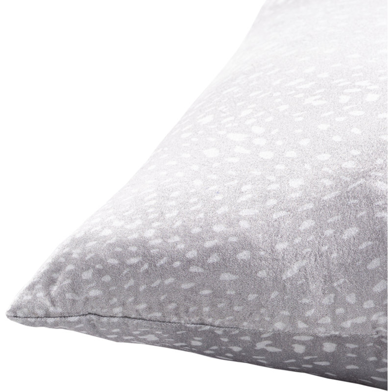 Doe Animal Print Throw Pillow, Polyester/Polyfill, Light Gray/Cream, 18" x 18"