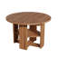 Table de salle à manger extensible ronde à ovale de 109 à 150 cm de large pour 4 à 6 personnes, avec rangement dissimulé et piètement en croix, style ferme moderne.-279206078