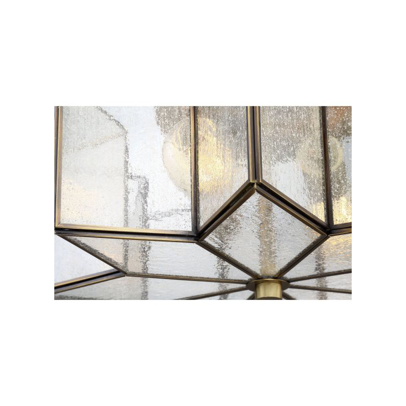 Putnam 2-Light Ceiling Light in Natural Brass, Clear
