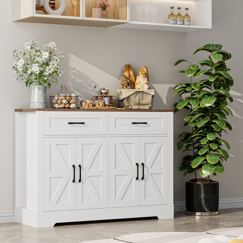 Amariyon 47.2 " W Sideboard, White/Brown