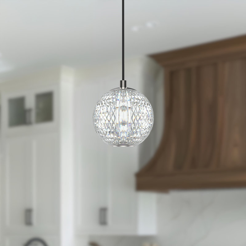 Luminaire suspendu sphère 1 lumière DEL Marni, Nickel poli